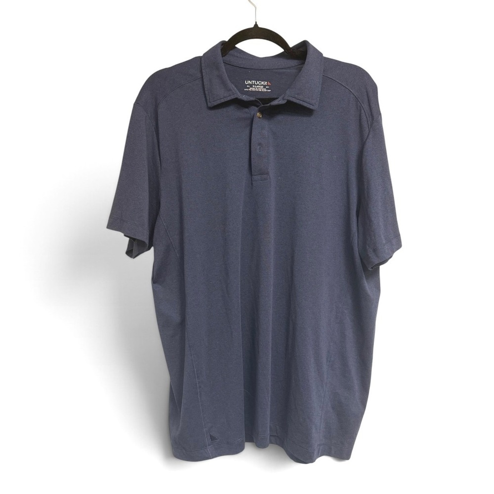 UNTUCKit Clavdor Polo Shirt Mens XL Navy Performance Stretch 31436 Regular Fit